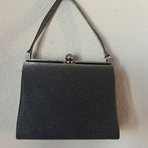 Chic Deep Silvery Clutch with Silver Accents